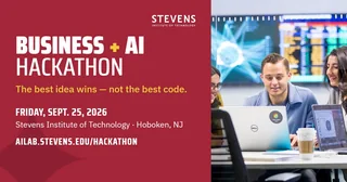 Event graphic for the Business + AI Hackathon 2026