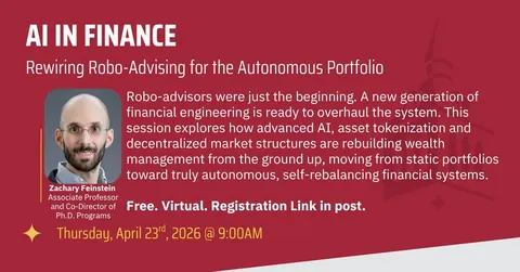 Event graphic: AI in Finance: Rewiring Robo-Advising for the Autonomous Portfolio