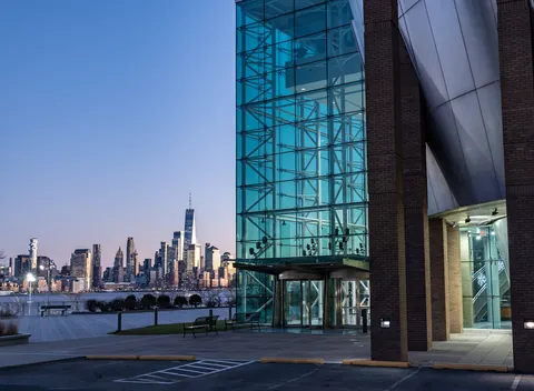 The Babbio Center at dusk, from the AI Conference 2026 page