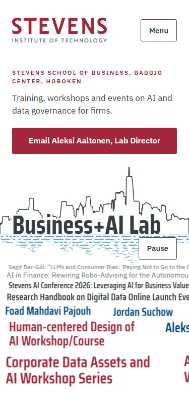 Sample RT2, first screen on a phone: the offer and the email button above the skyline drawing and the river of titles