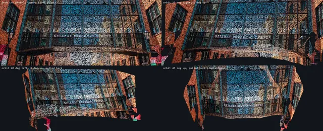 Depth cloud preview, four views, gateway