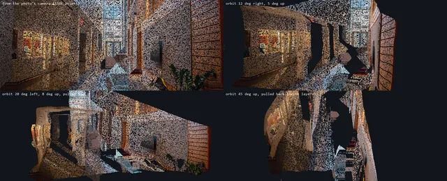 Depth cloud preview, four views, gateway-study